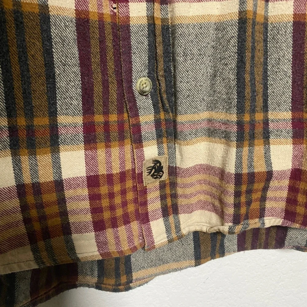 Legendary Whitetails Brown Camp Flannel Mens‎ Large Long Sleeve Button Up Grunge